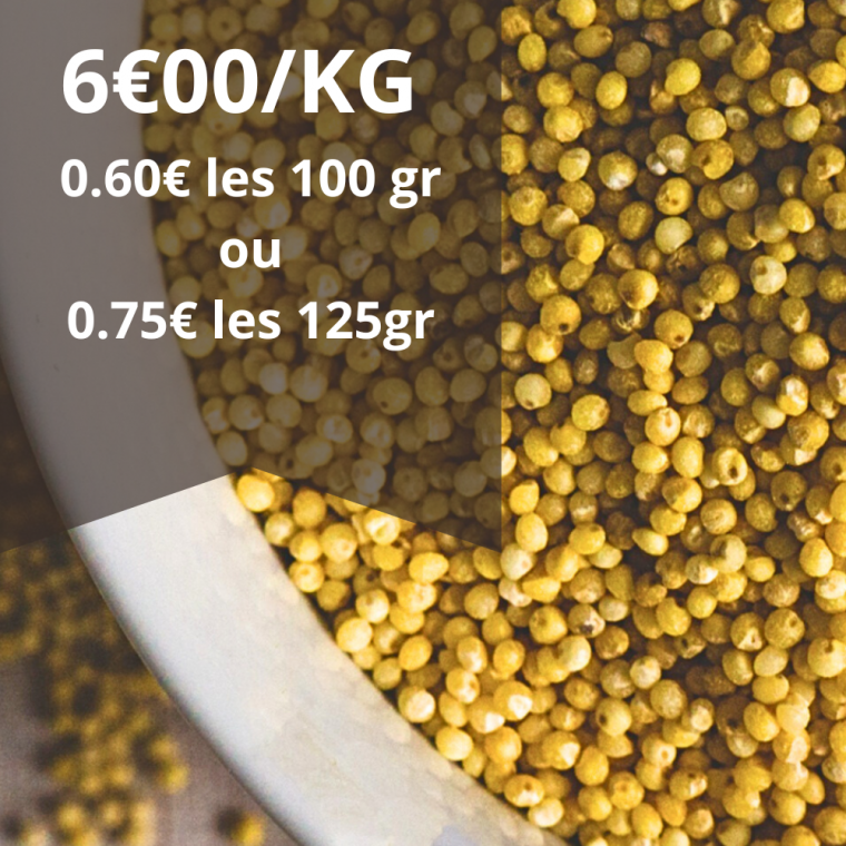 millet 6€ le kilo